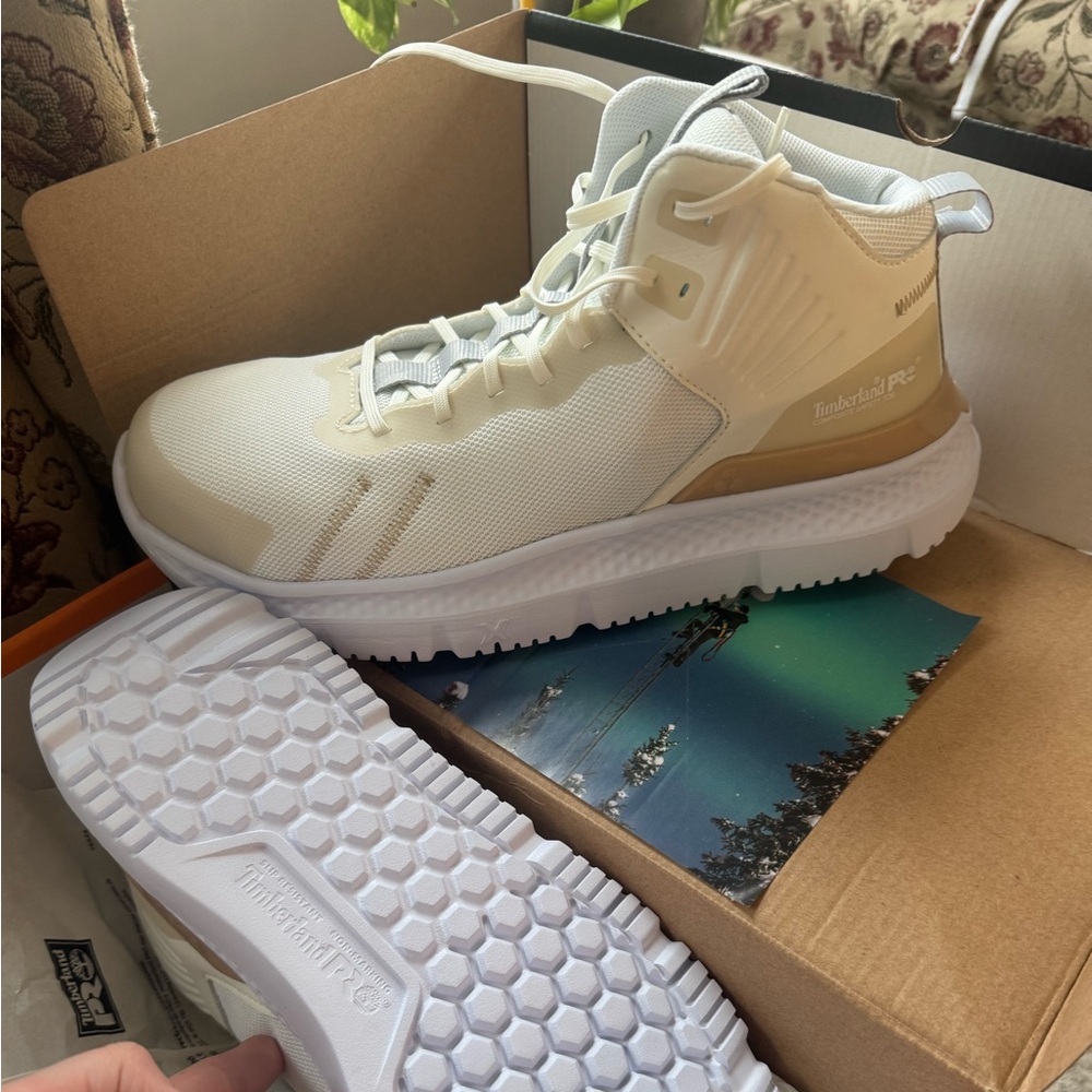 Timberland Pro White High-Top sneaker boots with safety toe